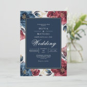 Moody Floral Arch Flourish Wedding Kaart (Staand voorkant)