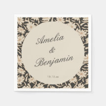 Moody Floral Black Ivory Wedding Personalized