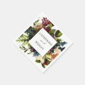 Moody Floral Bourgondië bruiloft Servet (Hoek)