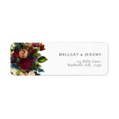 Moody Floral Bruiloft retouradres Etiket (Voorkant)