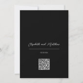 Moody Floral bruiloft uitnodiging met QR code (Achterkant)