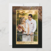 Moody Floral Elegant  Gold Dark Wedding Sav Save The Date (Achterkant)