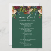 Moody Floral Emerald bruiloft welkomsttas kaart (Achterkant)