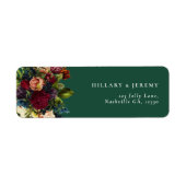 Moody Floral Emerald Wedding Retouradres Etiket (Voorkant)