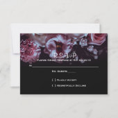 Moody Floral en Black Wedding RSVP (Voorkant)