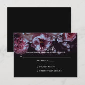 Moody Floral en Black Wedding RSVP (Voorkant / Achterkant)