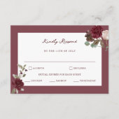 Moody Floral Fine Art Wedding RSVP Card Informatiekaartje (Voorkant)