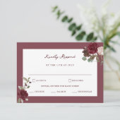 Moody Floral Fine Art Wedding RSVP Card Informatiekaartje (Staand voorkant)