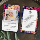 Moody Floral Foto Sympathie Uitvaartgebed Kaart