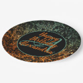 Moody Floral Gepersonaliseerd Monogram Verjaardag Papieren Bordje (Gekanteld)