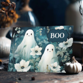 Moody Floral Ghosts Halloween Feestdagen Kaart