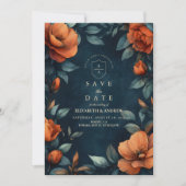 Moody Floral Gothic Save The Date (Voorkant)