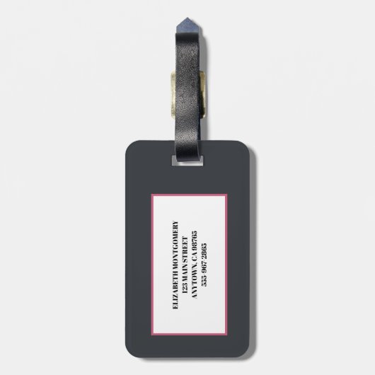 Moody Floral monogram Bagagelabel (Achterkant verticaal)