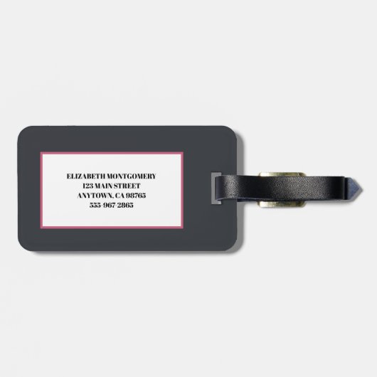 Moody Floral monogram Bagagelabel (Achterkant horizontaal)