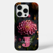 Moody Floral monogram Case-Mate iPhone Case (Achterkant)