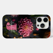 Moody Floral monogram Case-Mate iPhone Case (Achterkant (horizontaal))