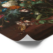 Moody Floral Oil Painting, Antiek donker, nog stee Poster (Hoek)