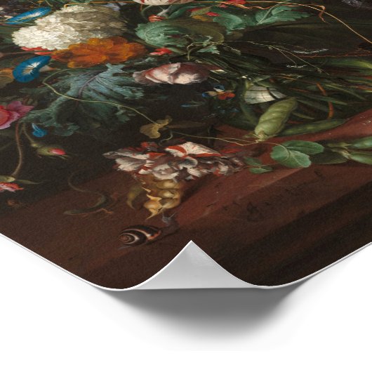 Moody Floral Oil Painting, Antiek donker, nog stee Poster (Hoek)