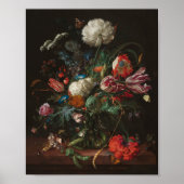 Moody Floral Oil Painting, Antiek donker, nog stee Poster (Voorkant)