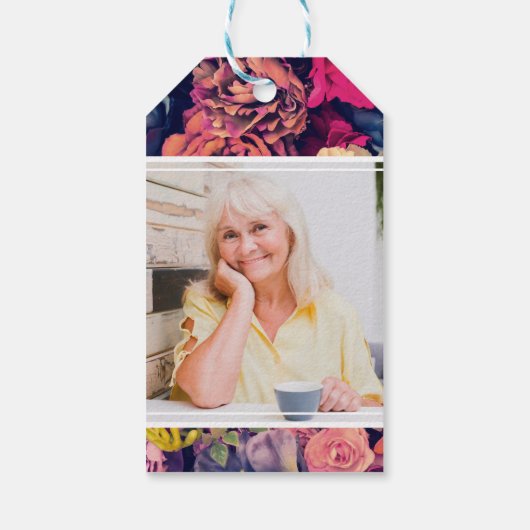 Moody Floral Pattern Seed Packet Memorial Cadeaulabel (Achterkant)