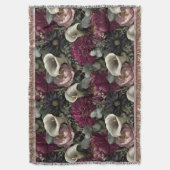 Moody Floral Pattern with Dahlias and Calla Lilies Deken (Voorkant Verticaal)