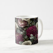Moody Floral Pattern with Dahlias and Calla Lilies Koffiemok (Voorkant rechts)