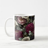 Moody Floral Pattern with Dahlias and Calla Lilies Koffiemok (Links)
