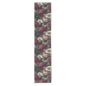 Moody Floral Pattern with Dahlias and Calla Lilies Korte Tafelloper (Voorkant)