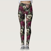 Moody Floral Pattern with Dahlias and Calla Lilies Leggings (Voorkant)