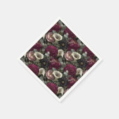 Moody Floral Pattern with Dahlias and Calla Lilies Servet (Hoek)