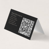 Moody Floral QR Code Gevouwen Visitekaartje Bloeme (Achterkant)