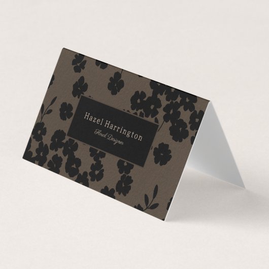 Moody Floral QR Code Gevouwen Visitekaartje Bloeme (Voorkant)