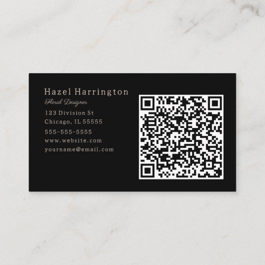 Moody Floral QR Code Visitekaartje Floral (Achterkant)