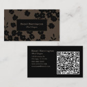Moody Floral QR Code Visitekaartje Floral (Voorkant / Achterkant)