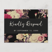 Moody Floral RSVP Script Maaltijd keuze Uitnodiging Briefkaart (Voorkant)