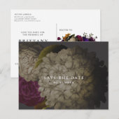  Moody Floral slaat de datum op Aankondigingskaart (Voorkant / Achterkant)