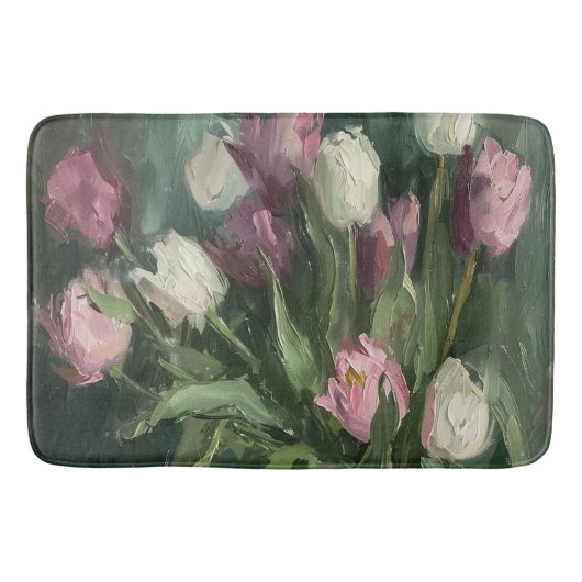 Moody Floral Tulpen Badmat (Voorkant)