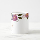 Moody Floral Waterverf Bruidsmeisje Monogram Koffiemok (Center)