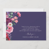 Moody Floral Wedding Bedankkaart (Achterkant)