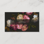 Moody Floral Wedding Dark Romantic Black Burgundy Plaatskaartje (Achterkant)