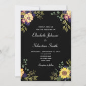 Moody Floral Wedding Invitation Kaart (Voorkant)