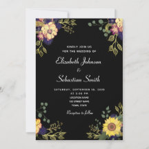 Moody Floral Wedding Invitation