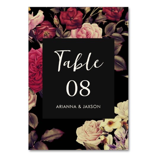 Moody Floral Wedding Kaart (Voorkant)