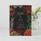 Moody Floral Wedding Kaart (Staand voorkant)