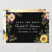 Moody Floral Wedding Save the Date (Voorkant / Achterkant)