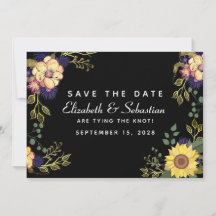 Moody Floral Wedding Save the Date