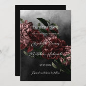 Moody Floral Wedding Sla de datum op met QR-code Kaart (Voorkant / Achterkant)