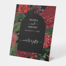 Moody Florals Arch Red Wedding Cards Gifts