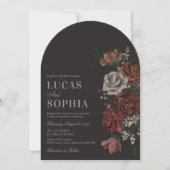 Moody Florals Arch Wedding Invitation Kaart (Voorkant)