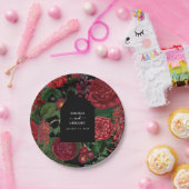 Moody Florals Black Arch Burgundy Red Wedding Papieren Bordje (Feest)